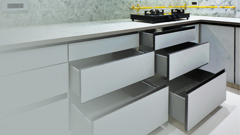 Modern kitchen drawers